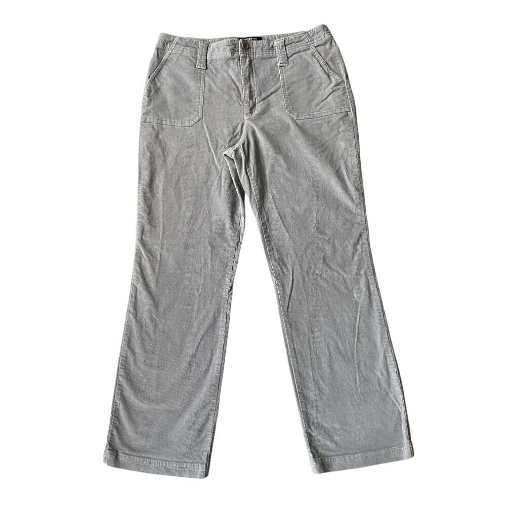 B. Moss Stretch women's light gray button zip corduroy pants size 12